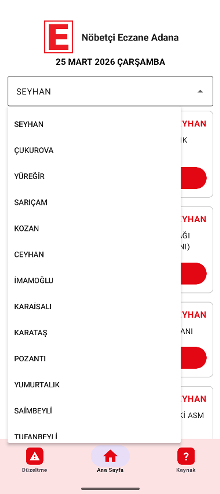 Nöbetçi Eczane Adana Ekran Görüntüsü 1