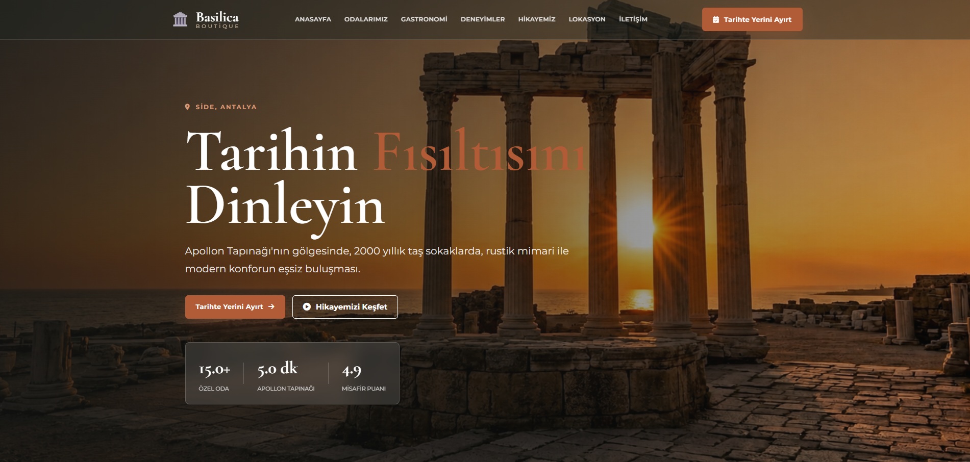 Basilica Boutique Hotel Website & CMS